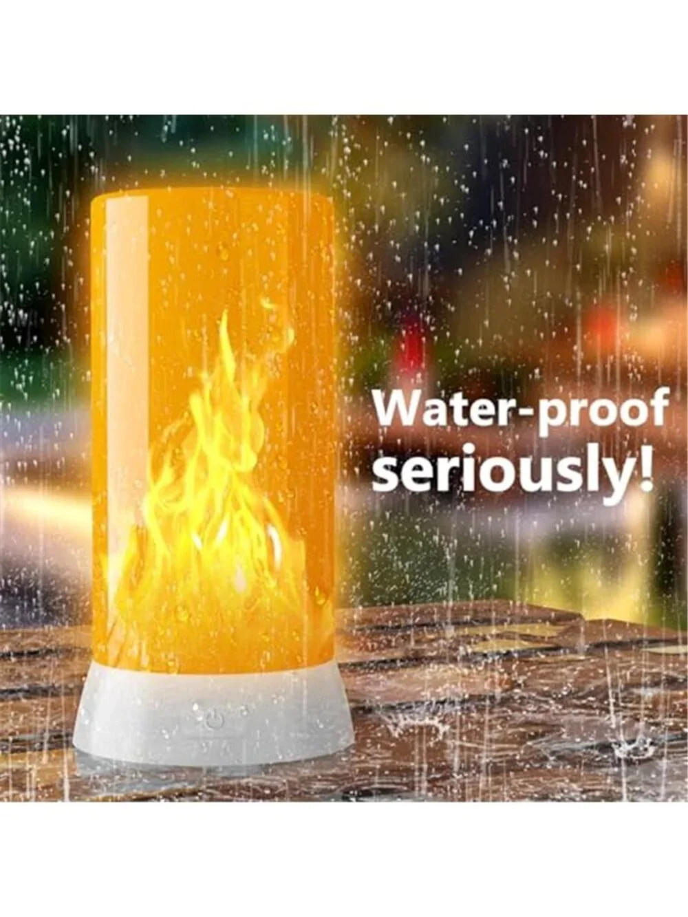 LED Flame Effect Lamp USB Rechargeable Remote Control Waterproof Camping Light